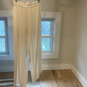 iris von arnim silk wide leg pant, size 40